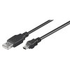 0,30m Cable USB 2.0 A-MINI B 5pins Negro                                                            