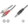 5m Cable Audio Stereo Jack 3,5" - 2 RCA M-M                                                         