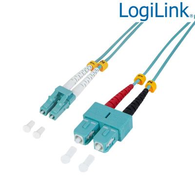 1m Cable Fibra Óptica OM3 LC-SC 50/125 MultiModo Duplex LogiLink FP3LS01