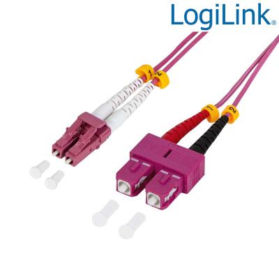 5m Cable Fibra Óptica OM4 LC-SC 50/125 MultiModo Duplex LogiLink FP4LS05