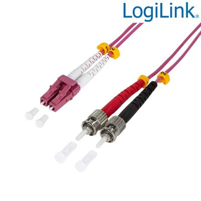2m Cable Fibra Óptica OM4 LC-ST 50/125 MultiModo Duplex LogiLink FP4LT02