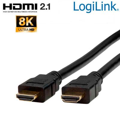3m Cable HDMI 2.1, 8K 60Hz, Alta Calidad, Negro LogiLink CH0079