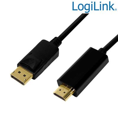 3m Cable Displayport 1.2 a HDMI 1.4, 4K@30Hz Negro Logilink CV0128