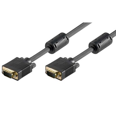 15m Cable FULL HD SVGA + Ferrita, Macho-Macho Negro (15pins)