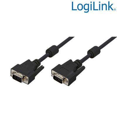 5m Cable SVGA con Ferrita Macho-Macho Negro LogiLink CV0003