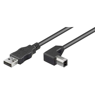 0,5m Cable USB 2.0 A-B Acodado Negro