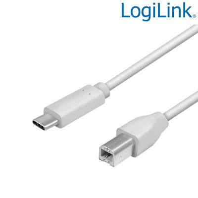 1m Cable USB 2.0 Tipo C Macho a USB Tipo B, Gris Logilink CU0160