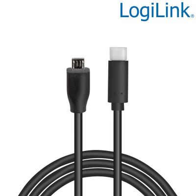 1m Cable USB 2.0 Tipo C Macho a Micro USB Macho, Negro LogiLink CU0197