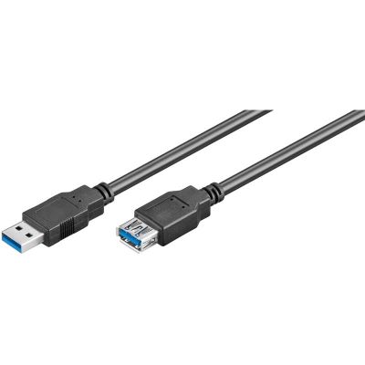 1m Cable USB 3.0 A- A Macho - Hembra Negro Logilink CU0041