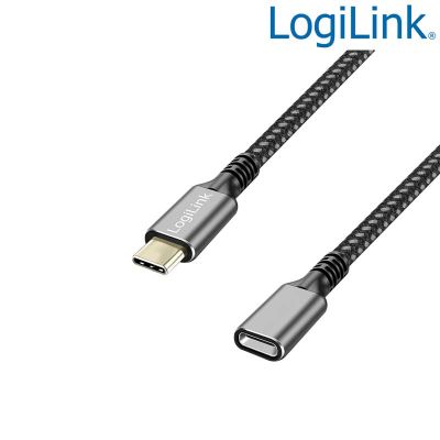 2m Cable USB 3.2 (Gen 1) Tipo C, Macho-Hembra, Negro Logilink CUA0109