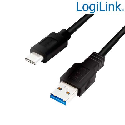 2m Cable USB 3.2 (Gen 1) Tipo C Macho a USB Tipo A Macho, Negro Logilink CU0170