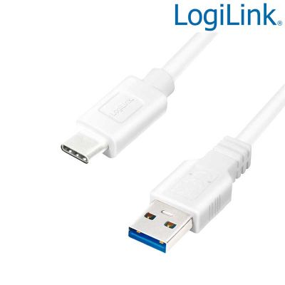 3m Cable USB 3.2 (Gen 1) Tipo C Macho a USB Tipo A Macho, Blanco Logilink CU0177