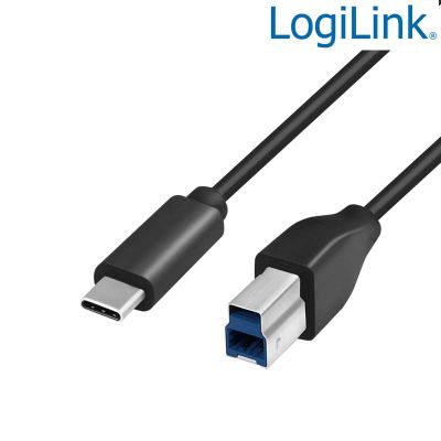2m Cable USB 3.2 (Gen 1) Tipo C Macho a USB Tipo B Macho, Negro Logilink CU0163