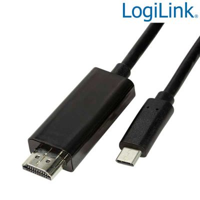 1.8m Cable USB 3.2 (Gen 1) Tipo C Macho a HDMI Macho 4K/60Hz, Negro LogiLink UA0329