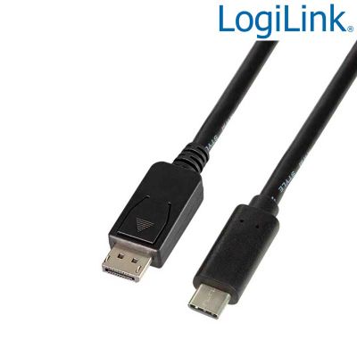3m Cable USB 3.2 (Gen 1) Tipo C Macho a DisplayPort 1.2 Macho, Negro LogiLink UA0336