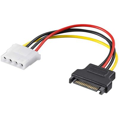 0,17m Cable / Adaptador Alimentación SATA a Molex