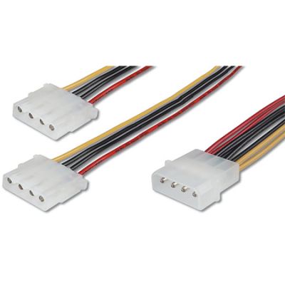 20cm Cable de Alimentacion Molex 1 Macho a 2 Hembra Logilink CP0001