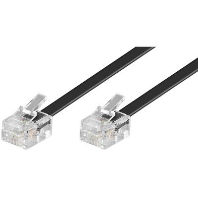 6m Cable de teléfono RJ11 Macho-Macho Negro
