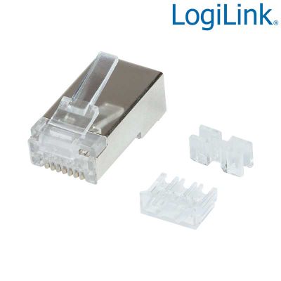50 Conectores RJ45 Macho Cat.6A apantallado, con placa guía LogiLink MP0070