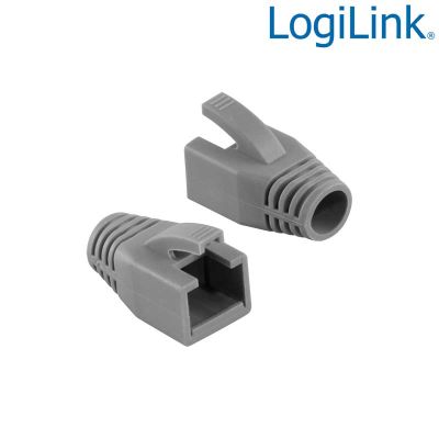 Funda Conector RJ45 Macho Gris (Bolsa 10 pcs), 8,0 mm LogiLink MP0034