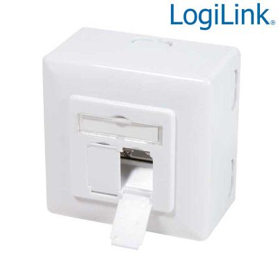 Roseta 2 RJ45 Cat.6 STP Superficie/Empotrar, Blanco Señal LogiLink NP0039A