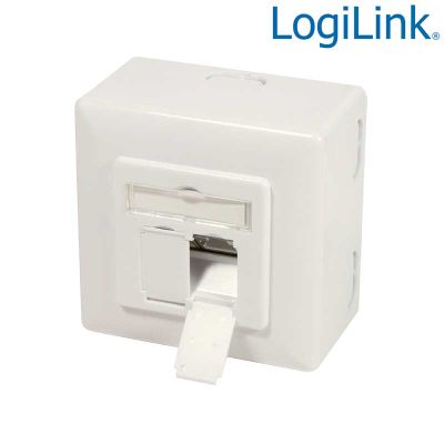 Roseta 2 RJ45 Cat.6A STP Superficie/Empotrar, Blanco puro LogiLink NP0124