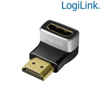 Adaptador HDMI 2.1 8K/60Hz tipo A (19p) Macho-Hembra en Ángulo de 90º Logilink AH0005A
