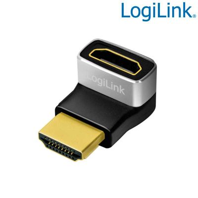 Adaptador HDMI 2.1 8K/60Hz tipo A (19p) Macho-Hembra en Ángulo de 270º Logilink AH0007A