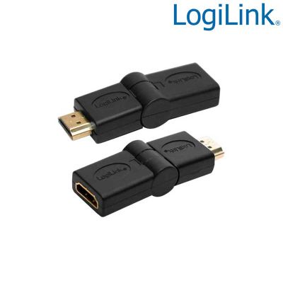 Adaptador HDMI tipo A (19p) Macho-Hembra Ángulo Móvil 180º Logilink AH0011