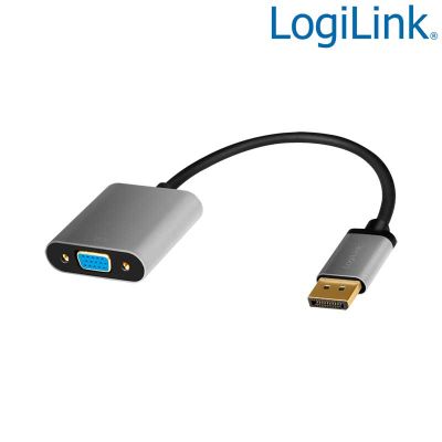 Cable Conversor DisplayPort  Macho - VGA Hembra, 1080p/60Hz, Negro/Gris LogiLink CDA0109