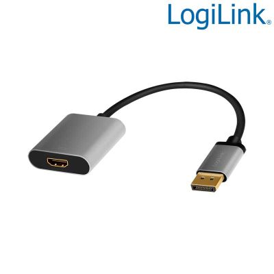 Cable Conversor DisplayPort 1.2 Macho - HDMI 2.0 Hembra, 4K@60Hz, Negro/Gris LogiLink CDA0108