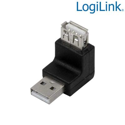 Adaptador USB 2.0 A Macho-Hembra Acodado 270º Logilink AU0027