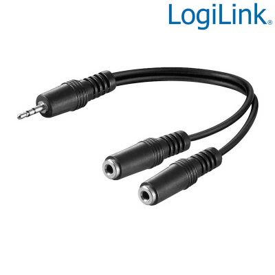 20cm Cable Adapt. audio 1M a 2H Jack 3,5  Stereo Logilink CA1046