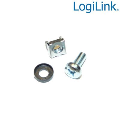 Kit de 20 Tornillos, Tuercas, Arandelas (M6), Plateado Logilink AC0111