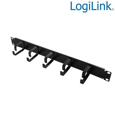 Panel Pasacables de 19'',5 Anillas, Metálico,1U,Negro Logilink OR101B