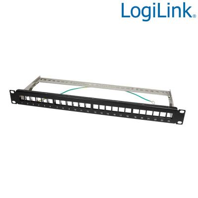 Patch Panel de 19'' Vacio para 24 conectores keystone, Negro Logilink NK4042