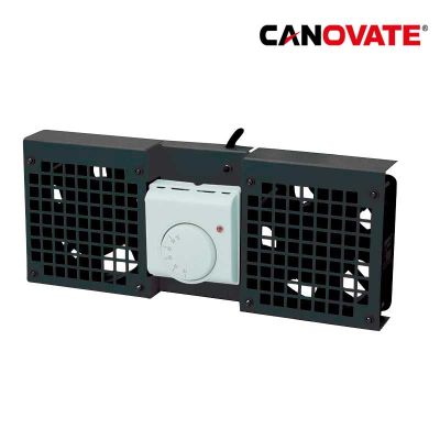 Unidad de ventilador para armarios de pared , 2 ventiladores, negro Canovate FAW102B