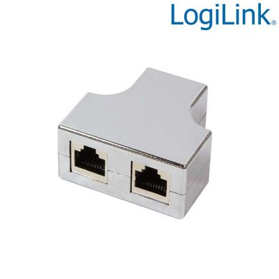 Duplicador RJ45 tipo ``T``, 1 Hembra a 2 Hembras LogiLink MP0037