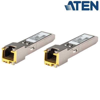 2 Módulos transceptores SFP de cobre Ethernet de 1 Gb Aten 2A-143G