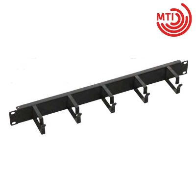 Panel Pasacables de 19'', 5 estribos de aluminio,1U, Negro MTI A8PE1M001