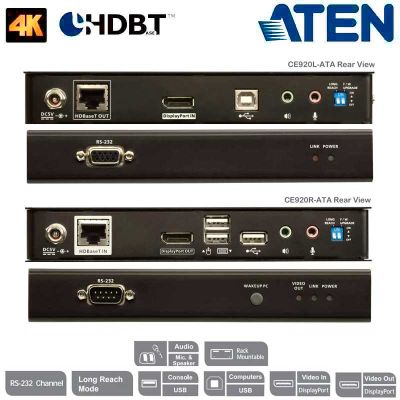 Extensor KVM USB-DisplayPort 4K(100m) HDBaseT™ 2.0 Aten CE920-ATA
