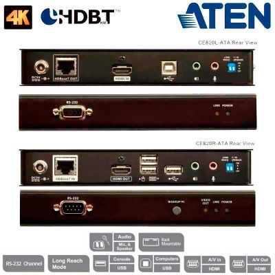 Extensor KVM USB-HDMI 4K(100m) HDBaseT™ 2.0 Aten CE820-ATA