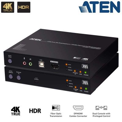 Extensor KVM óptico USB 4K real DP/HDMI (True 4K hasta 300 m) Aten CE980