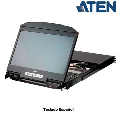 KVM LCD 18,5' de 4 puertos HDMI (1920 x 1080) MultiView , Dual Rail para Rack 19'' Aten CL3884NW