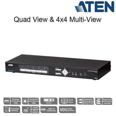 KVMP™ de 4 puertos MultiView DVI-D USB Aten CM1164A