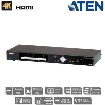 KVMP™ de 4 puertos MultiView HDMI 4k USB Aten CM1284