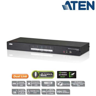 KVM de 4 Puertos USB DVI Dual View  Aten CS1644A