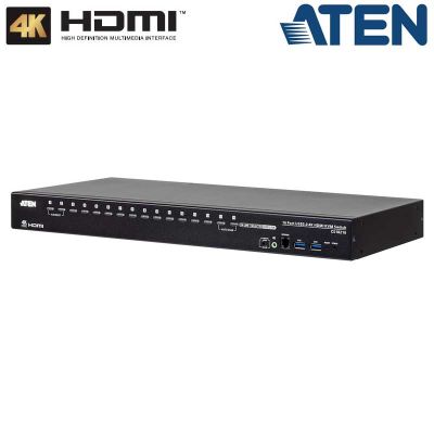 KVM de 16 Puertos USB 3.0 HDMI 4K con Audio y Hub USB 3.0 para Rack 19'' Aten CS18216