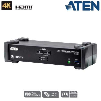 KVM de 2 Puertos USB 3.0 HDMI 4K Aten CS1822