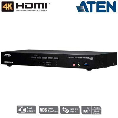 KVM de 4 Puertos USB 3.0 HDMI 4K Dual View Aten CS1844